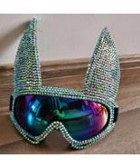 Holographic Rhinestone Rabbit Burning Man Goggle Festival Mask Costume H... - $88.00+