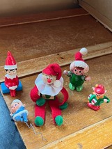 Mixed Lot of Small  Rubber Painted Wood &amp; Plastic ELF on The Shelf Elfin... - £11.51 GBP