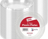 9 Inch Clear Plastic Plates 200 Bulk Pack - Disposable Plates For Bbq Pa... - $39.99