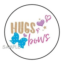 30 Hugs And Bows Envelope Seals Labels Stickers 1.5&quot; Round Jojo Siwa Favors - £5.92 GBP