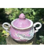 Vintage Lustre Pink Dragon Ware Sugar Bowl Covered Handled Japan Kenmar - $559.38 MXN