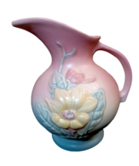 Vintage Hull Pottery Magnolia Pitcher Vase 7&quot; Yellow Pink to Blue - $653.80 MXN