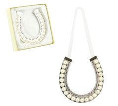 Lucky Horse Shoe Diamante and Pearl by Lesser &amp; Pavey - £10.00 GBP