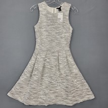 H&amp;M Women Dress Size 4 Gray Silver Sparkle Sequin Chic Sleeveless A-Line... - £17.01 GBP