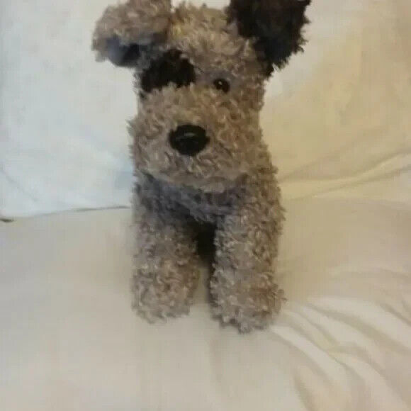 Primary image for Ty Classic Plush BOGGS the Grey Brown Spot Curly Fur Dog (12 Inch) With Tag 2005