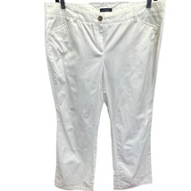 Lands&#39; End Wide Leg Pants White Size 16 Flat Front Pockets Cotton Summer Basic  - £23.39 GBP