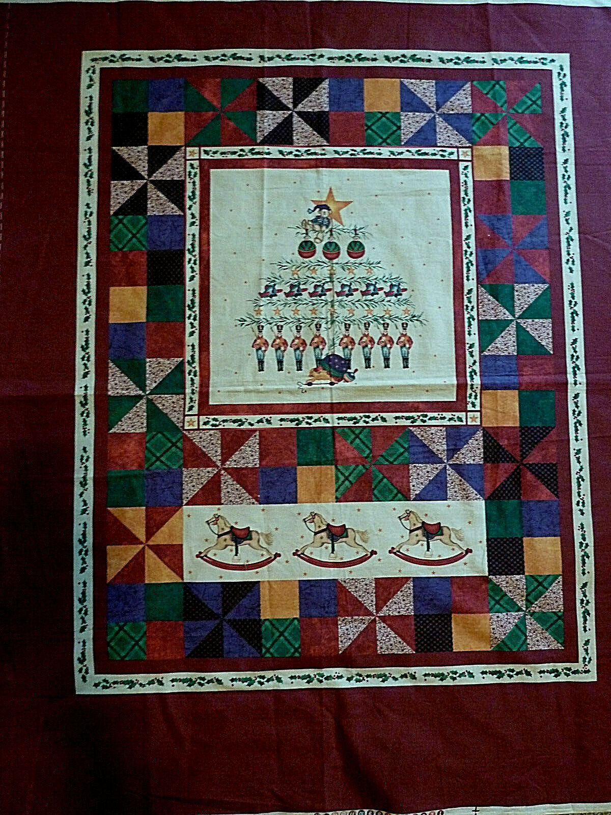 Daisy Kingdom Cotton Christmas Fabric Panel 37303 Toy Tree 1 Yd 1996 - $8.16