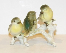 Lovely Vintage Carl Scheidig Germany Porcelain Green &amp; Yellow Birds Figurine - £39.68 GBP