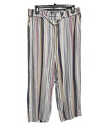 Ashley Stewart BoHo Relaxed Summer Linen Rayon Blend Cropped Pants 14 - $25.67 CAD