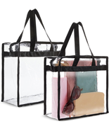 Clear Stadium Approved Bags - 12X6X12 Large Transparent Tote Bags with Z... - €12,57 EUR
