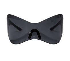 Black Futuristic Sunglasses for Men Women Oversized Wrap Around Shield Fashion - £15.18 GBP