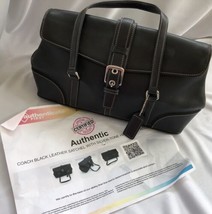 COA Coach No C04Q-9267 Black leather buckle flap expandable purse hand bag - $35.67