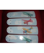 CUSTOM CEILING FAN VINTAGE AIRPLANES PLANE IN THE SKY WITH CLOUDS - $118.79