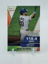 ⚾Pete Alonso Max Exit Velocity Insert 2021 Topps Ny Mets New York Baseball Card - £0.77 GBP