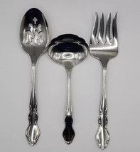 Oneida Stainless Dover 3 Piece Serving Set - Pierced Spoon, Meat Fork, L... - £15.17 GBP