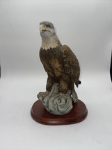 Bald Eagle FigurineAndrea By SADEK  11” With Wood Base Patriotic - £21.10 GBP