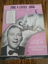 JUST FOR YOU Sheet Music &quot;Zing A Little Zong&quot; Bing Crosby Jane Wyman - $18.69