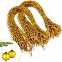 200Pcs Christmas Ornaments String Hanger Gold Precut Ribbon Hook For Chr... - £10.20 GBP
