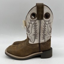 Cody James Bone/Brown Leather Square Toe Pull On Western Boots 10D kid - £47.59 GBP