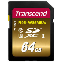 64GB Transcend SDXC UHS-I (U3) Class 10 Memory Card - £18.89 GBP