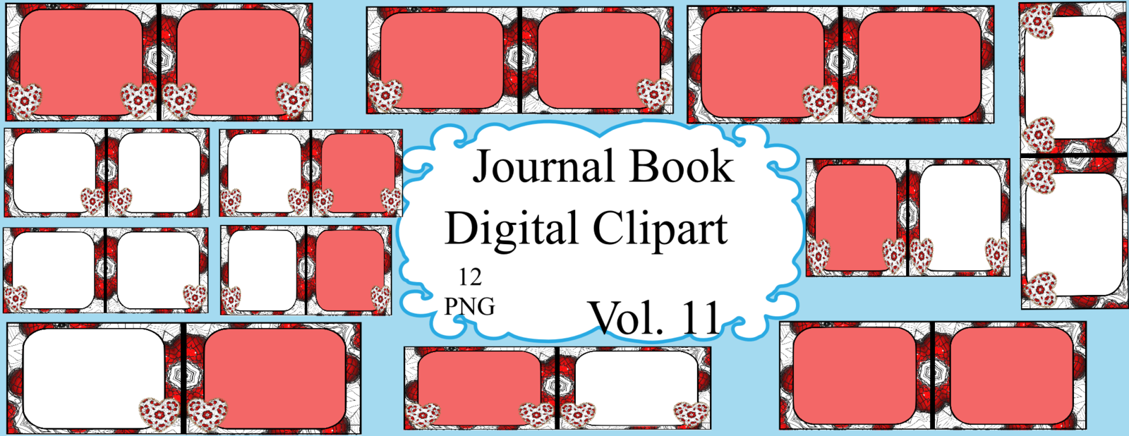 Journal Pages 11smp-Flower,Digital ClipArt,Dialy Journal,Scrapbook,Printable,PNG - $1.25