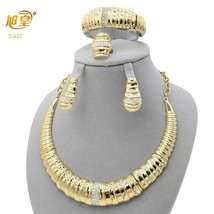 Indian Exquisite Necklace Choker Jewelry Set Dubai Luxury Wedding Party Gift Afr - £38.98 GBP