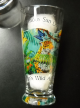 San Diego Zoo Shot Glass World Famous Tall Pestle Style Animal Wrap Cheetah Base - £6.28 GBP