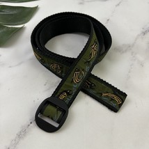 Bison Design Vintage 90s Mens Belt Size L Black Green Fish Print Outdoor - $24.74