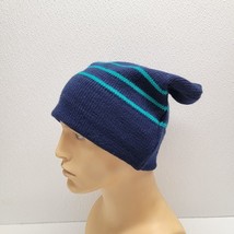 Vintage Maureen of the Mews Winter Hat Ski Beanie Navy Blue Turquoise St... - $375.04 MXN