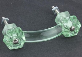 7 Coke Bottle Green Depression Era Glass Cabinet Pulls Drawer Handles Vi... - £53.56 GBP