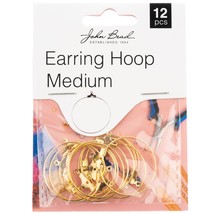 John Bead Earring Hoop Medium 25mm 12/Pkg-Gold 1401149 - $276.68 MXN