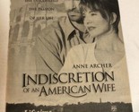 1998 Indiscretion Of An American Wife Tv Guide Print Ad Anne Archer TPA21 - £4.63 GBP