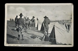 Antique Postcard &quot;Pup&quot; Tent Drill Camp Wadsworth Spartanburg S.C 1918 Ep... - £19.53 GBP