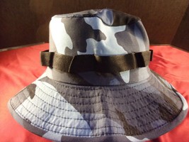 NWOT ICE BLUE MILITARY BLUE CAMO BOONIE HAT JUNGLE STYLE SIZE MEDIUM - $23.86
