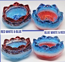 Patriotic Lotus tea light candle holders, Resin mini bowls - £6.39 GBP+