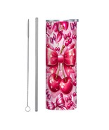Cherries. Cherry  &amp; Bows, 20 oz Skinny Tumbler, Free Ship - $703.06 MXN