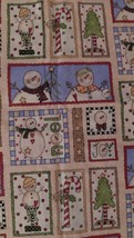 SEWING Vintage Christmas Snowman And Friends Fabric 114x22 - £6.22 GBP