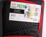 NEW Five Star Zipper Binder + Tech Pocket, 2&quot;, Red Black, 12-3/4&quot; x 12&quot; NWT - £14.26 GBP