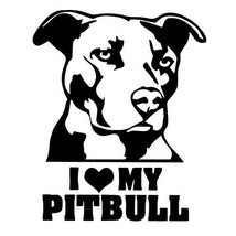 I Love My Pitbull sticker VINYL DECAL Pet Furbaby Fur Baby Canine Puppy Dog - $7.12