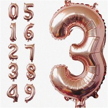 Rose Gold Celebration Number Balloons - Jumbo, Giant &amp; Glamorous! Perfect for Bi - $19.79