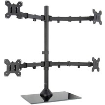 VIVO Black Adjustable Quad Monitor Desk Stand Mount, Free Standing Heavy... - £109.33 GBP