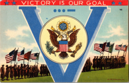 Vtg Postcard &quot;Victory is Our Goal&quot;  WWII Patriotic c1941 - £7.63 GBP