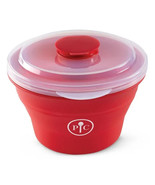 Pampered Chef Microwave Popcorn Maker #1457 Red Silicone With Lid NEW - $368.02 MXN