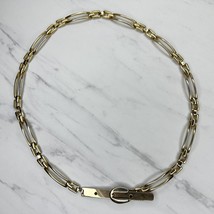 Vintage Skinny Gold Tone Metal Chain Link Belt Size Small S - £15.85 GBP