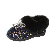 Women Winter Shoes Glitter Short Boots Female Plush Warm Ankle Boots Ladies Flat - £27.92 GBP