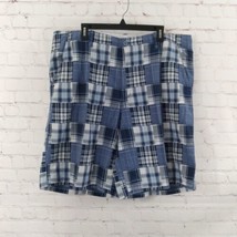 Faded Glory Shorts Mens 40 Blue Plaid Madras Cotton Casual Golf Outdoor - £15.78 GBP