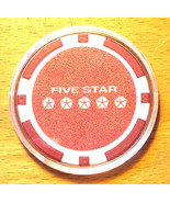(1) Chrysler 5 Star Poker Chip Golf Ball Marker - Red - £6.23 GBP