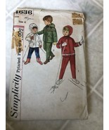 Vintage Simplicity 4636 Child&#39;s Size 6 Hooded Jacket/Pants sewing patter... - £19.37 GBP