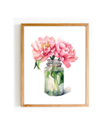 Watercolor Carnation Wallart Flower Home Decor Floral Poster - Digital D... - $1.19