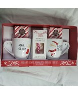 New Mr Claus &amp; Mrs Claus Mug Set Hot Cocoa Mix, Marshmallows &amp; Peppermin... - £16.30 GBP
